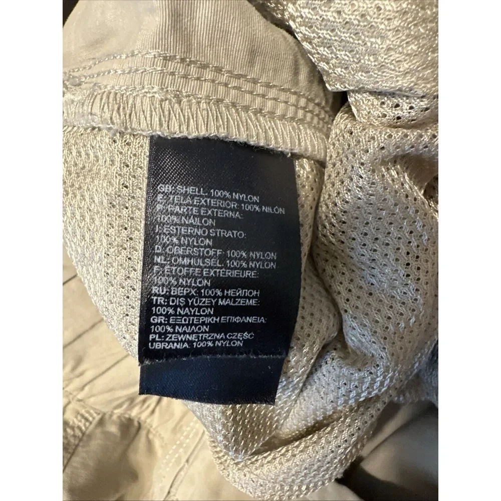 North Face Hiking Pant Mens XL Khaki Convertible Zip Shorts Elastic Waist Cargo‎